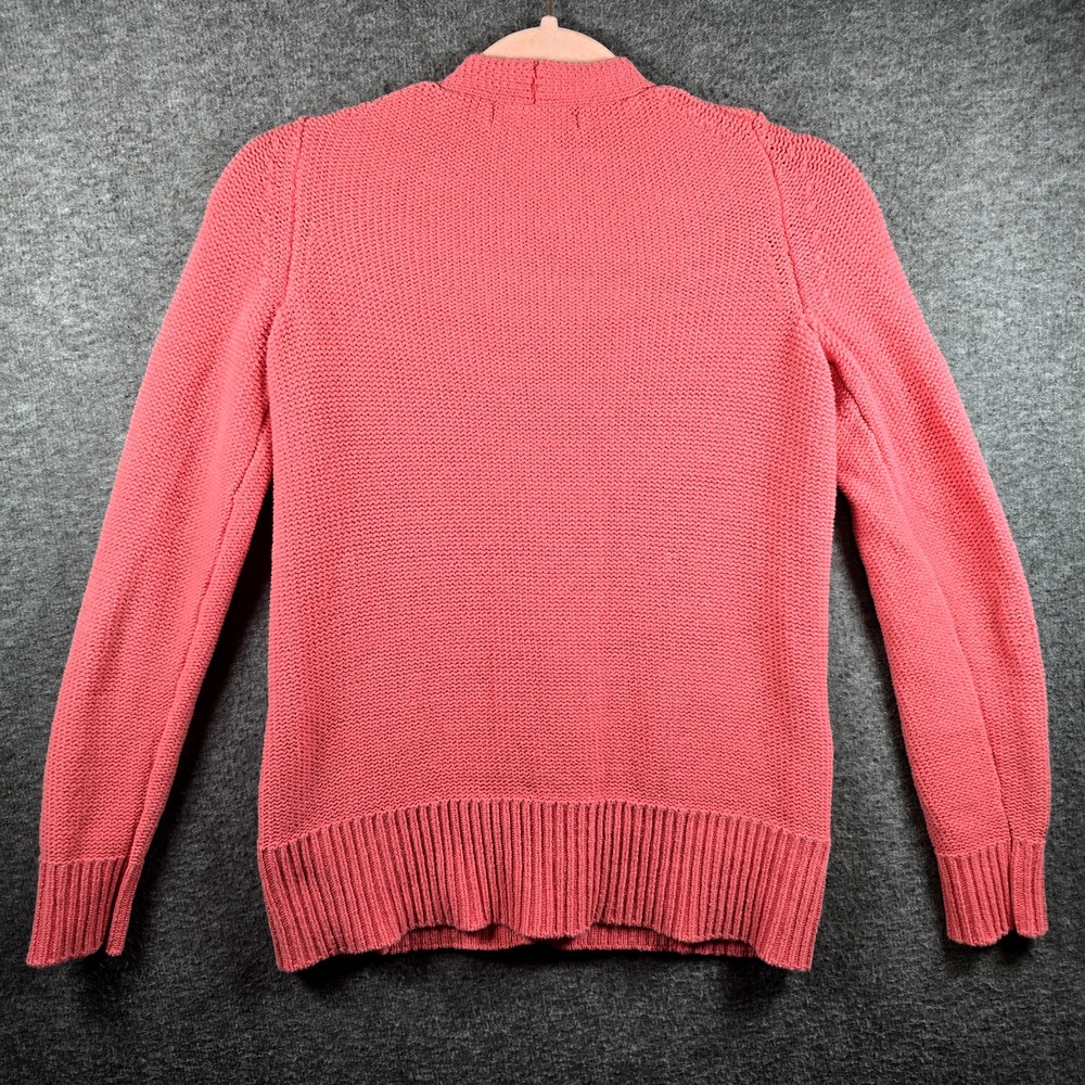 Eddie Bauer Women‎ XS Pink Coral Button Down Cardigan Sweater Pockets Girly Cute - Picture 10 of 13